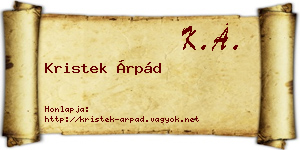 Kristek Árpád névjegykártya